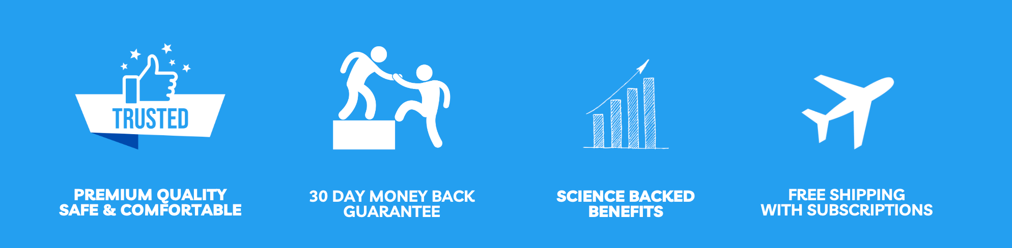 Trusted quality, 30-day return, science-based, free shipping.